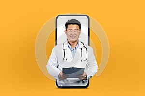 Asian Man Medical Professional in Digital Health Consult