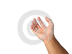 Asian man`s hands with unhealthy nails