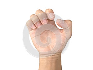 Asian man`s hands with unhealthy nails