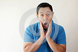 Asian Man Shocked with Mouth Open