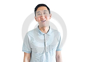 Asian man smiling confidently isolated on white background