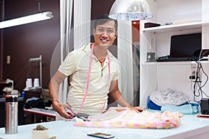 Asian man tailor fashion clothes dress designer