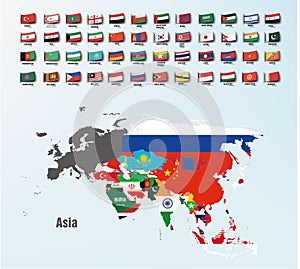 the asian maps divided by countries