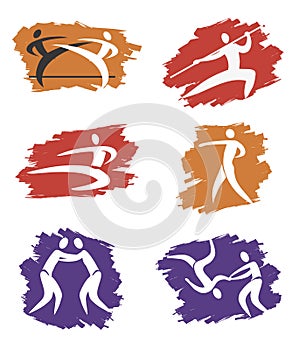 Asian Martial Arts grunge icons