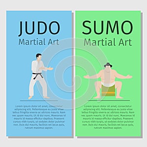 Asian martial arts. Judo and sumo