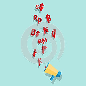 Asian money currencies symbol strenght and weakness