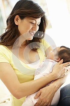 Asian mother and baby