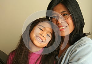 Asian mother and daughter