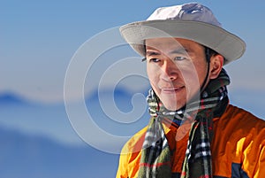 Asian mountaineer.