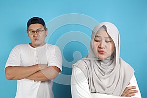 Asian Muslim Couple Having Fight