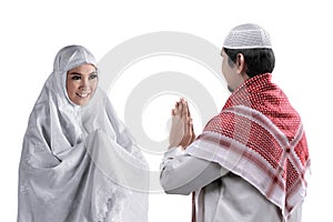 Asian muslim man and woman