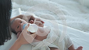 Asian, Newborn 1-month-old drink milk