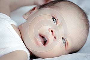 Asian newborn baby.