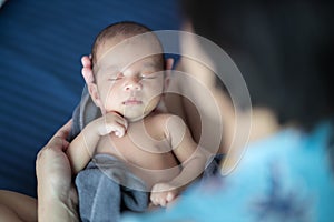 Asian newborn baby.