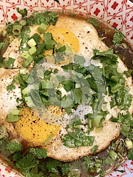 Asian Noodles in Soup with Fried Egg