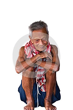 Asian old senior man candid portrait