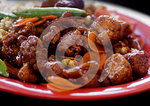 Asian orange chicken dish