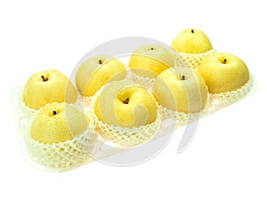 Asian pears in container