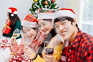 Asian People in Christmas Party