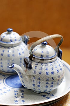 Asian pottery tea set.