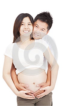 Asian pregnant women with husband