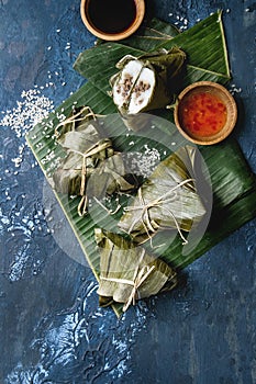 Rice piramidal dumplings photo