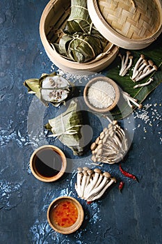 Rice piramidal dumplings photo