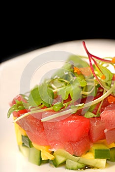 Asian seafood tartare with tuna and mango