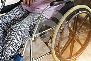 Asian senior or elderly old lady woman patient on wheelchair so