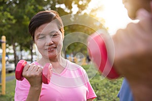 Asian Senior people exercising.