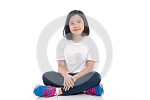 Asian Short hair girl sitting