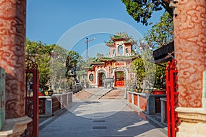 Asian small town street. Ancient village Hoi An, Central Vietnam travel photography