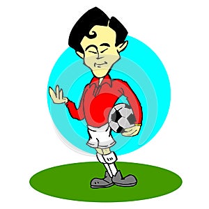 Asian, soccer player cartoon photo
