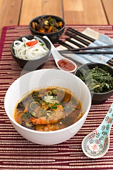 Asian soup with shrimps