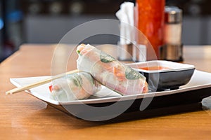 Asian spring rolls with vegetables