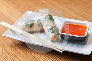 Asian spring rolls with vegetables