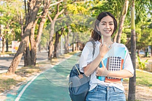 Asian student girl back to school university