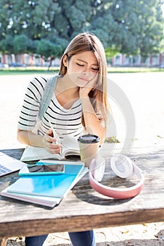 Asian student study hard