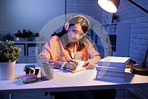 Asian student study hard