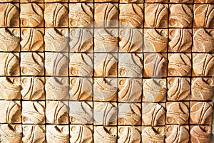 Asian style art brick wall pattern