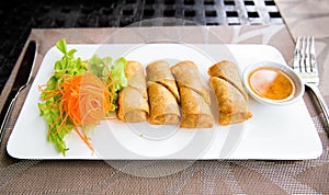 Asian style spring rolls with vegetables