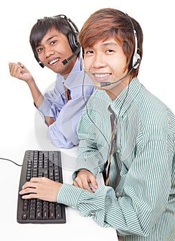 Asian support center agents photo
