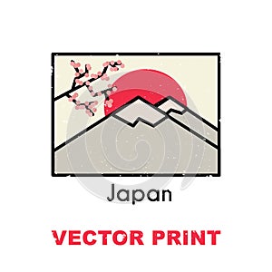 Asian t-shirt print. Also can be used for a postcard, mug, poster, magnet or another apparel and souvenir products design.