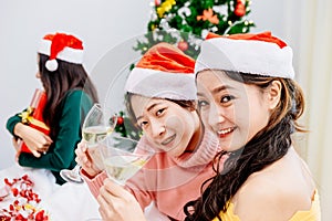 Asian teens in the 2018 Christmas Party.