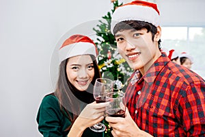 Asian teens in the 2018 Christmas Party.