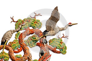 Asian temple crane motif