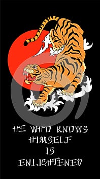 Asian tiger poster template with a quote