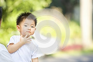 Asian toddler thinking