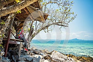 Asian tourist at Talay waek island, Krabi