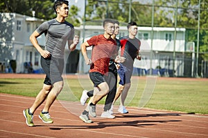 Asian track and field athletes training